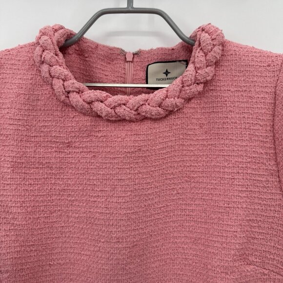 Tuckernuck Blush Peony Tweed Jackie Dress sz M Shift Mini Business Career NWT** - Picture 3 of 12